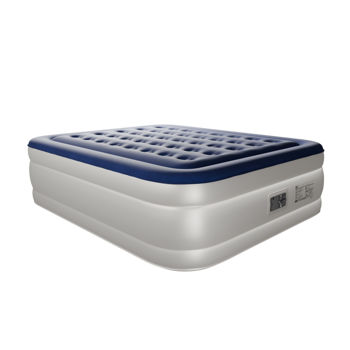 80*60*18in 植绒床面 PVC围带&底部 蓝色+白色 野营床垫 充气 带收纳袋 杯洞 美规插头 200kg
