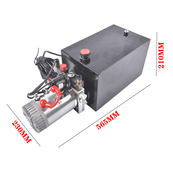 液压泵 DC 12V Electric Hydraulic Pump, 15 Quart Double-Acting Power Unit for Dump Trucks-5