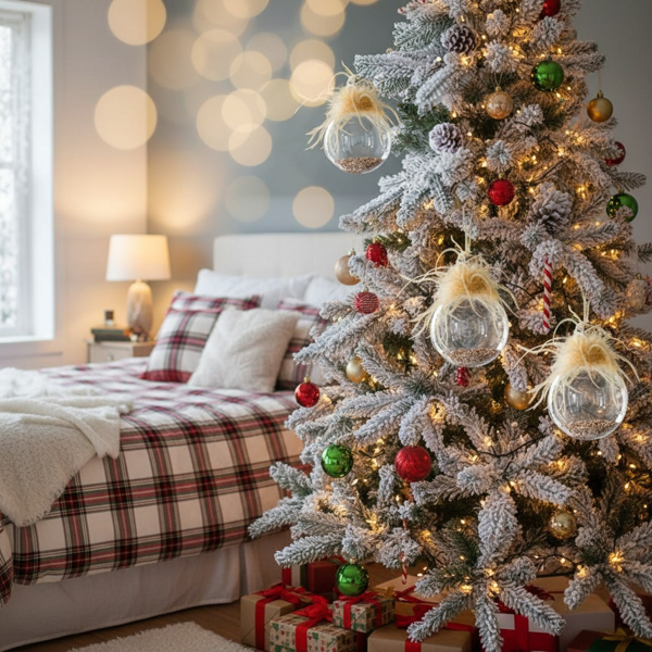 4件套4.7英寸玻璃圣诞球装饰品节日挂树装饰品，用于派对树装饰节日装饰FBA发货-8