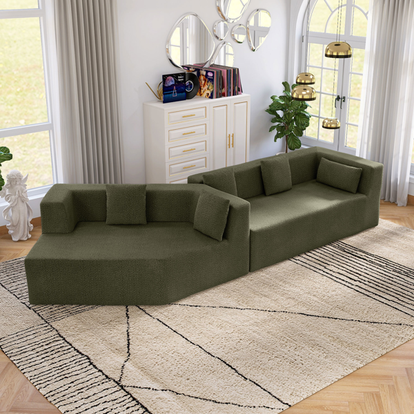 127.5'' Modern Minimalist Sofa With Deep Seat,No Assembly Needed-10