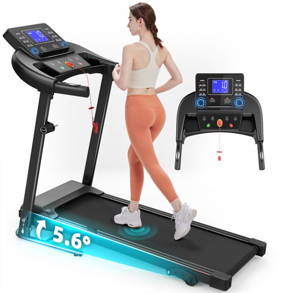 Walking Pad Treadmill Treadmills for Home Folding Treadmill with Incline 3 HP Quiet Brushless, Running Machine 300 Lbs Capacity, App, Pulse Sensor Heart Rate with LCD Display Holder for Cup & Phone-9