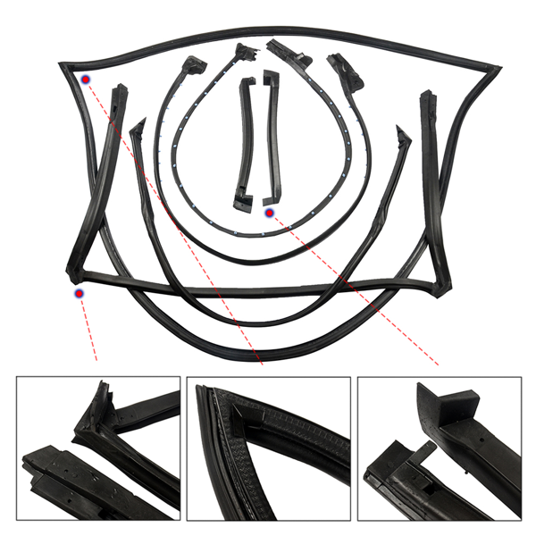 密封条套件 Weather Strip Seal Full Weatherstrip Kit Set Fits for Chevy Corvette 5.7L V8 1984-1996 9096GGW-1