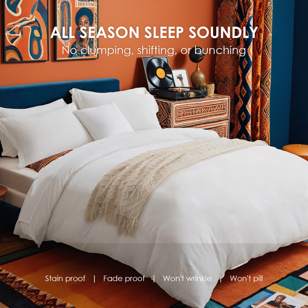 高颜值白色粉色大码纯色被套套装，可爱女生男生温馨校园宿舍卧室被套，圣诞节礼物-6