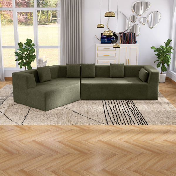 127.5'' Modern Minimalist Sofa With Deep Seat,No Assembly Needed-11