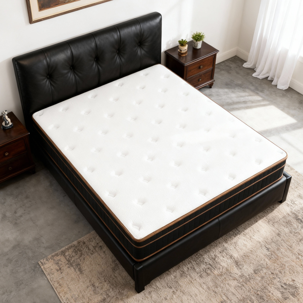12 inch Full 黑金色边带白色面层 弹簧垫 床垫 M0IS12F 美国-8