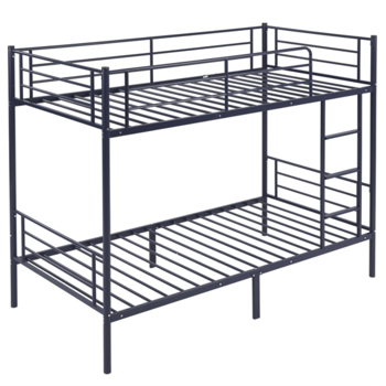 【同款编码：71412208】]蓝色 Twin 双层圆立柱横管护栏竖直梯 铁床 美国