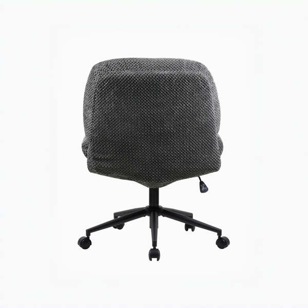 带轮子的交叉腿办公椅，可调节旋转，加宽加厚，符合人体工程学的办公椅，适用于家庭办公室，梳妆台，灰色-5