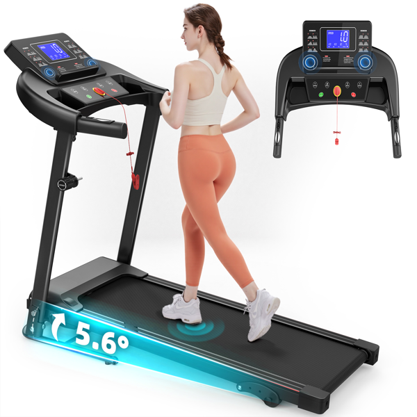 Walking Pad Treadmill Treadmills for Home Folding Treadmill with Incline 3 HP Quiet Brushless, Running Machine 300 Lbs Capacity, App, Pulse Sensor Heart Rate with LCD Display Holder for Cup & Phone-1