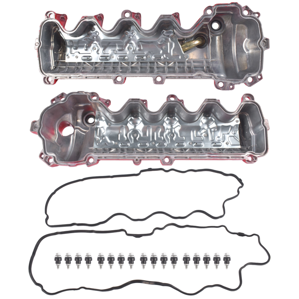 气门室盖 2PCS Red Aluminum Valve Covers Replacement for Ford F-150 F-250 F-350 Explorer Expedition Mustang 2005-2010-5