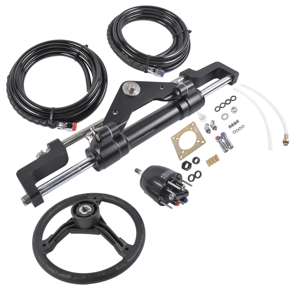 A3 液压方向舵机套件 Hydraulic Steering System w/2 x 14ft Hoses & Hydraulic Cylinder HO5114 Replacement for Boats-5