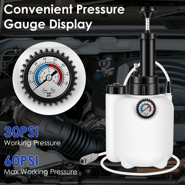 （物流随机发，自提可发加拿大）-3 升刹车放气套装 手动刹车放气真空泵工具组，含 1 升废油瓶及 4 个主缸适配器，单人操作气动刹车油抽取工具，适用于所有车型-7