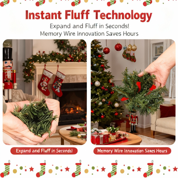 4英寸圣诞树592尖端枝头人造植物PVC蓝绿色树铰链树枝稳固支架全身快速组装节日派对装饰FBA发货-9