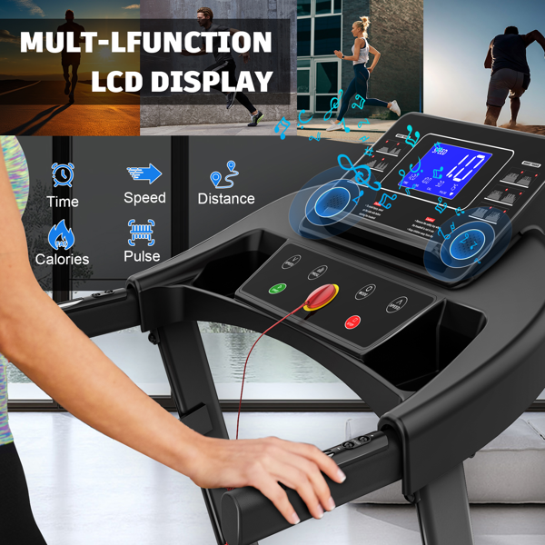 Walking Pad Treadmill Treadmills for Home Folding Treadmill with Incline 3 HP Quiet Brushless, Running Machine 300 Lbs Capacity, App, Pulse Sensor Heart Rate with LCD Display Holder for Cup & Phone-5