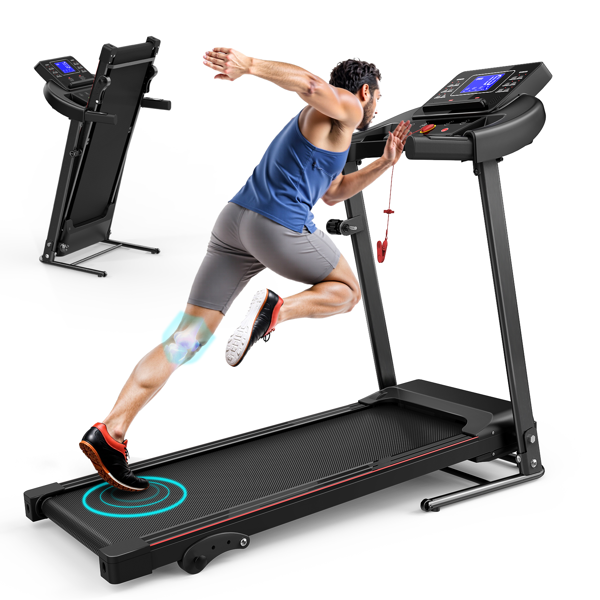 Walking Pad Treadmill Treadmills for Home Folding Treadmill with Incline 3 HP Quiet Brushless, Running Machine 300 Lbs Capacity, App, Pulse Sensor Heart Rate with LCD Display Holder for Cup & Phone-2