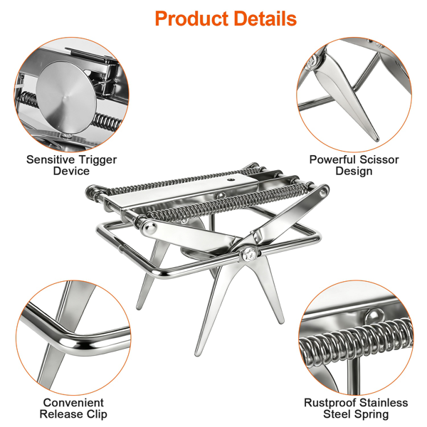 （物流随机发，自提可发加拿大）-强力鼹鼠夹——加厚防水金属材质，轻松踏步式安装，人道即刻致死，草坪与宠物，室内外通用-3