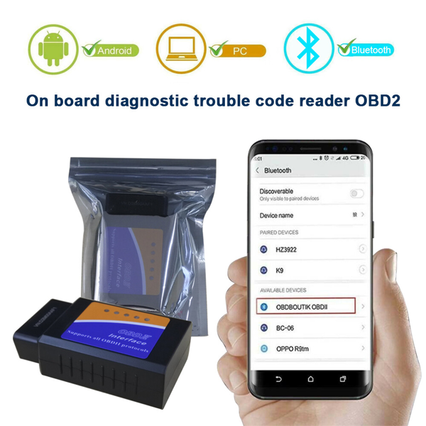 蓝牙OBDII OBD2汽车诊断扫描仪自动故障代码阅读器工具检测器(TK/TMEU下自提)-6