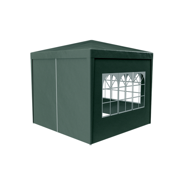 3*3m 4片面（两个门）,螺旋管 凉棚 绿色 PE布, 10'x10'派对帐篷 4 面可拆, 户外 重型凉亭,婚礼帐篷 喷塑铁管-7