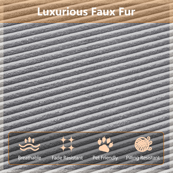 108'' Modular Sectional 3-Seater Cloud Sofa,Corduroy Convertible Sofa Bed ,living room.-6