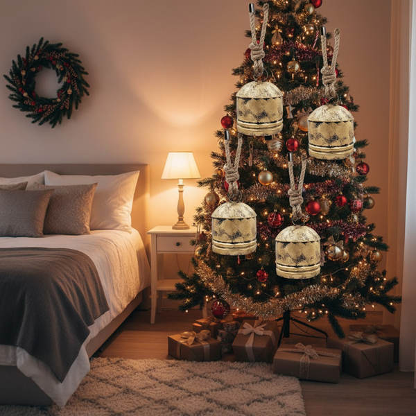 4件套圣诞钟装饰品4.5x6.1“铁制悬挂装饰品节日派对树装饰品FBA发货-12