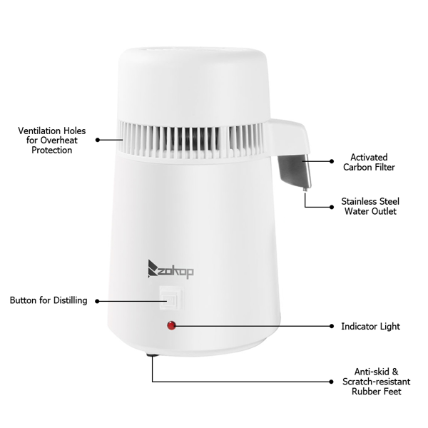 【同款编码：94286132】英规 ZB-1 4L 蒸馏水机 220V 220V,750W 新温控带塑料瓶 塑料 原色-7