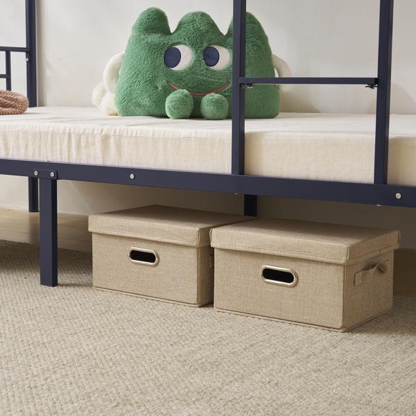 【同款编码：71412208】]蓝色 Twin 双层圆立柱横管护栏竖直梯 铁床 美国-6