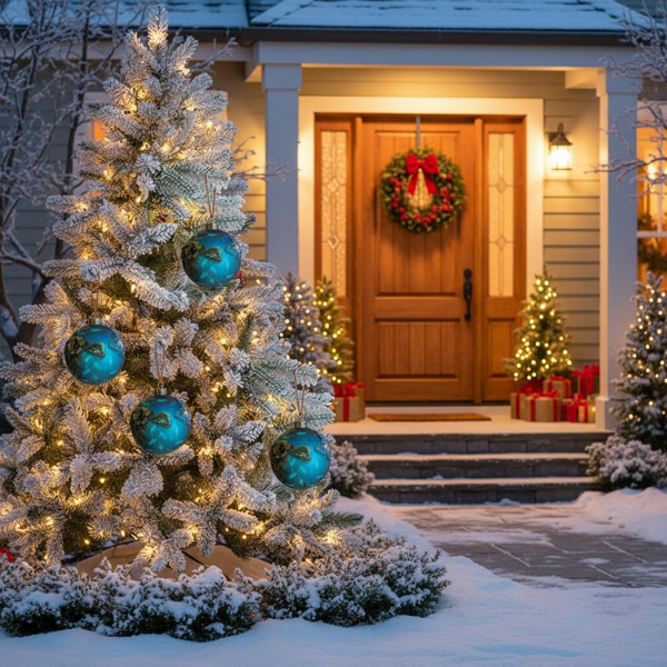 6件套3.9英寸圣诞球装饰品节日树装饰品玻璃吊球彩色装饰派对用品FBA发货-13