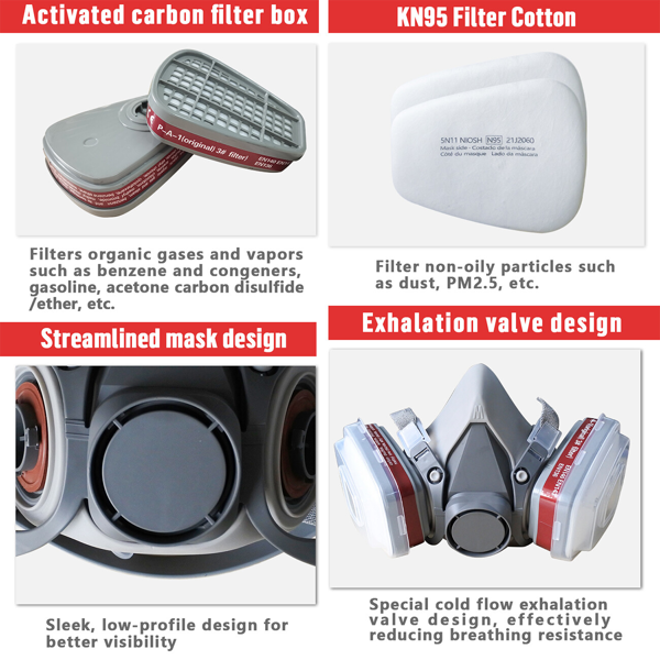 2个7in1半口罩，包括两个过滤器-面罩（未经NIOSH批准）(TK/TMEU下自提)-9