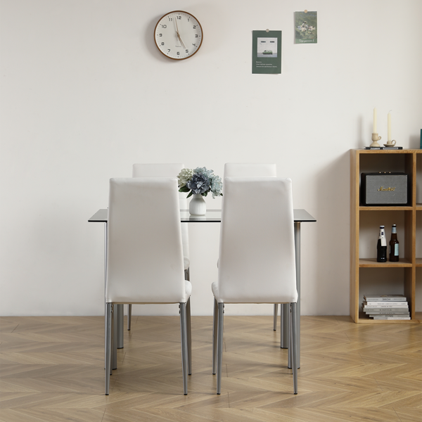 【同款编码：41549207】110CM黑清色餐桌套装（本产品将拆分成两个包裹）桌腿为银色-35