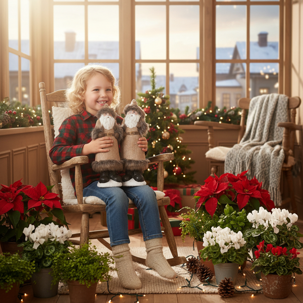 2件套圣诞节侏儒装饰品节日餐桌中心件用于派对礼物，怪异的桌面装饰品，用于家居装饰FBA发货-4