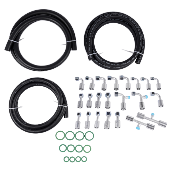 A3 空调软管 25PCS Air Conditioning Hose and Fitting Kit Includes #6#8#10 AC Fittings & 6.5ft-6