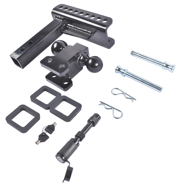 拖车挂接装置 Trailer Hitch 2" Receiver 2" and 2-5 /16" Ball Fit for ATVS RVS Carbon Steel-3