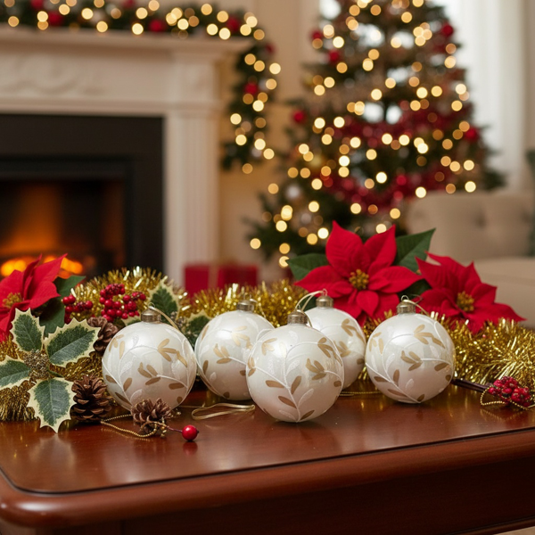 6件套3.9英寸圣诞玻璃球装饰品，用于节日树派对圣诞饰品的悬挂装饰FBA发货-16