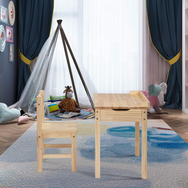 可收纳 长方形 桌面可收纳 原木色 学习桌椅 儿童桌椅 现代 适用于3岁以上 59*40.5*55cm P2密度板 1se-12