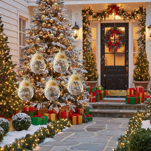 4件套4.7英寸玻璃圣诞球装饰品节日挂树装饰品，用于派对树装饰节日装饰FBA发货-3