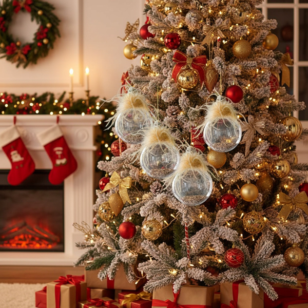 4件套4.7英寸玻璃圣诞球装饰品节日挂树装饰品，用于派对树装饰节日装饰FBA发货-2