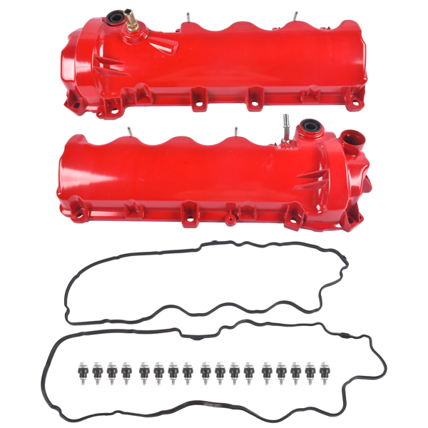 气门室盖 2PCS Red Aluminum Valve Covers Replacement for Ford F-150 F-250 F-350 Explorer Expedition Mustang 2005-2010-1
