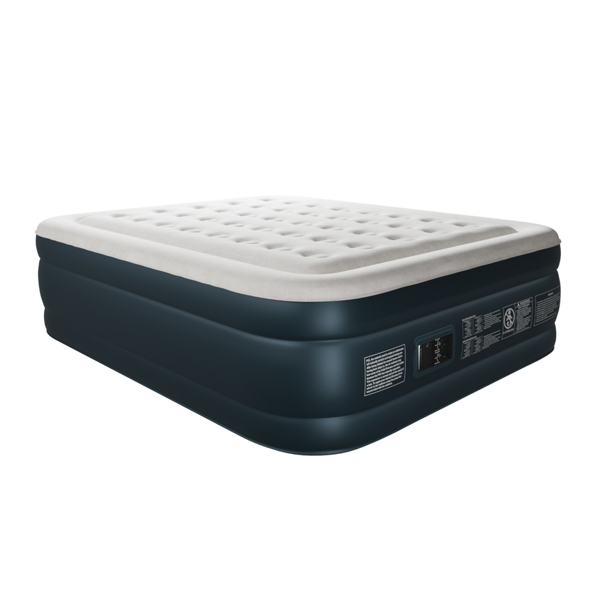 80*60*18in 植绒床面 PVC围带&底部 灰白色+深灰色 野营床垫 充气 带收纳袋 圆孔 美规插头 200kg-4