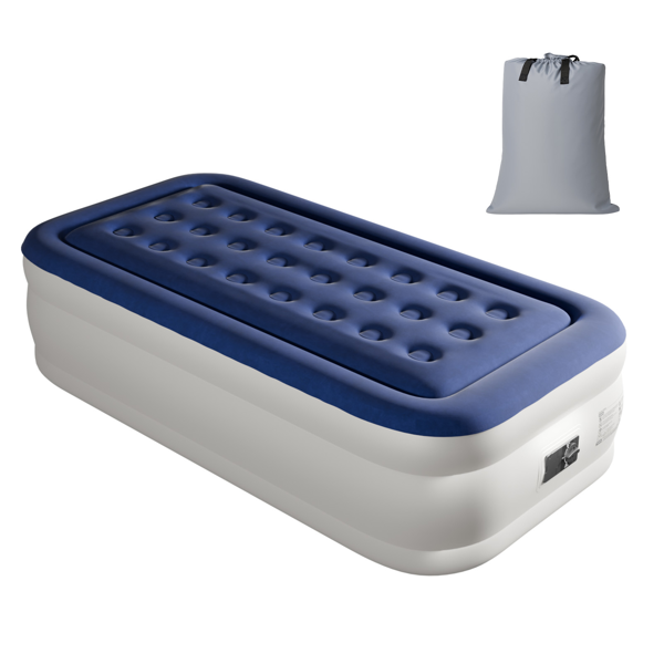 75*39*18in 植绒床面 PVC围带&底部 蓝色+白色 野营床垫 充气 带收纳袋 杯洞 美规插头 100kg-15