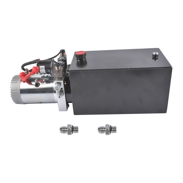 液压泵 DC 12V Electric Hydraulic Pump Unit Metal Reservoir Double Acting 10 Quart-4