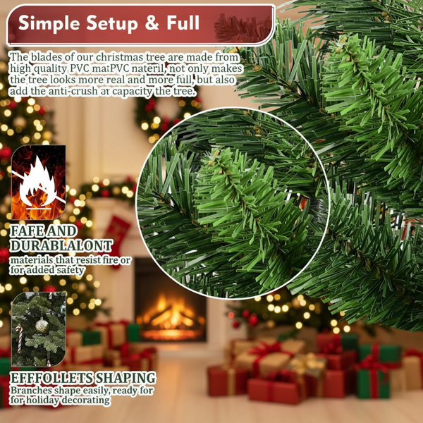 2个装2英尺桌面圣诞树，68头PVC绿树人造植物基迷你人造假日办公家具派对装饰桌面/桌子FBA发货-6