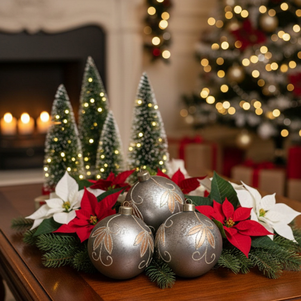 4件套4.7英寸圣诞球装饰品玻璃悬挂装饰品，用于节日树派对装饰用品FBA发货-6