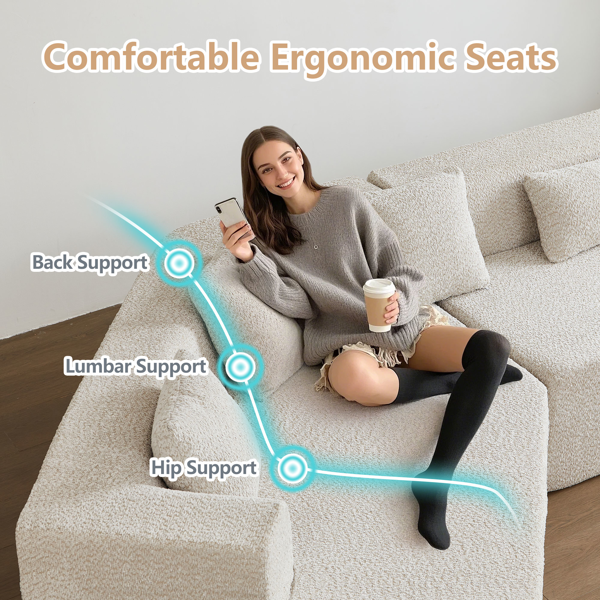 127.5'' Modern Minimalist Sofa With Deep Seat,No Assembly Needed-10