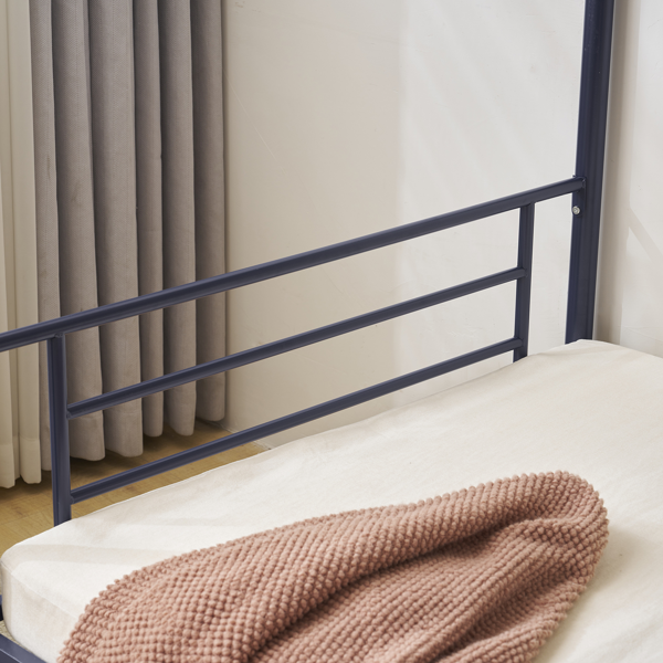 【同款编码：71412208】]蓝色 Twin 双层圆立柱横管护栏竖直梯 铁床 美国-13