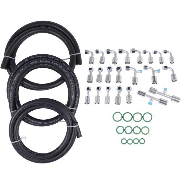 A3 空调软管 25PCS Air Conditioning Hose and Fitting Kit Includes #6#8#10 AC Fittings & 6.5ft-4