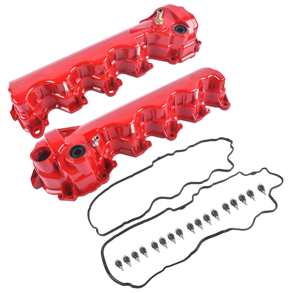 气门室盖 2PCS Red Aluminum Valve Covers Replacement for Ford F-150 F-250 F-350 Explorer Expedition Mustang 2005-2010-4