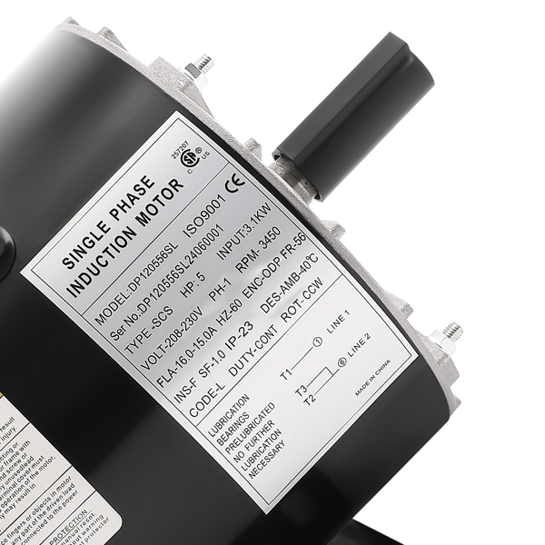 空气压缩机 5马力电动机 3450转/分 230伏 15安培 56型机架 5/8英寸轴 逆时针旋转-5