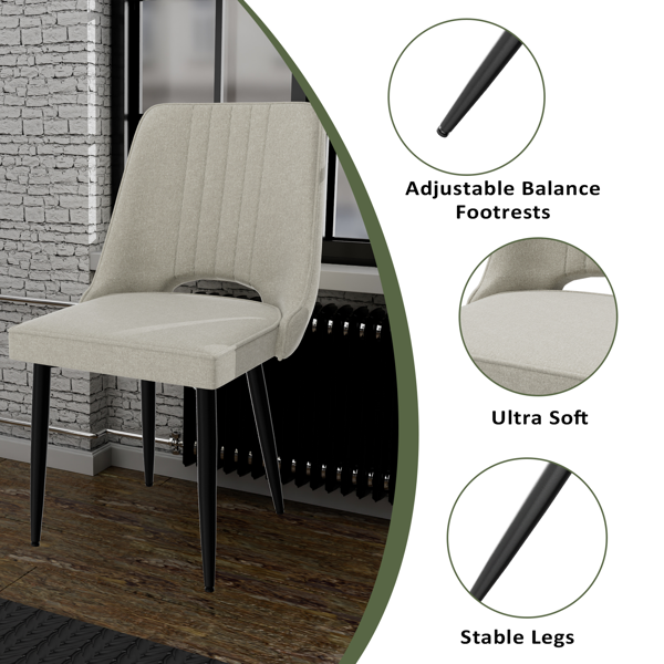 餐椅套装（4张），带靠背厨房椅，PU皮革材质，适用于客厅、休闲区及吧台的餐厅座椅-3