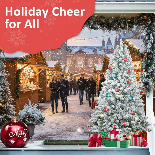 4英尺植绒圣诞树带21个天然松果366个分枝尖端人造植物树全形坚固金属支架PVC人造节日装饰，季节性使用FBA发货-12