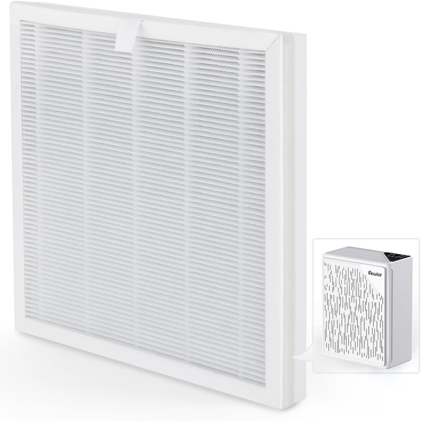 VEWIOR H13 真 HEPA 替换过滤器，适用于 ClearAir-A6 空气净化器，可捕获 99.97% 的灰尘、烟雾、宠物皮屑，兼容 A6 型号（1 件）（亚马逊禁售）-1