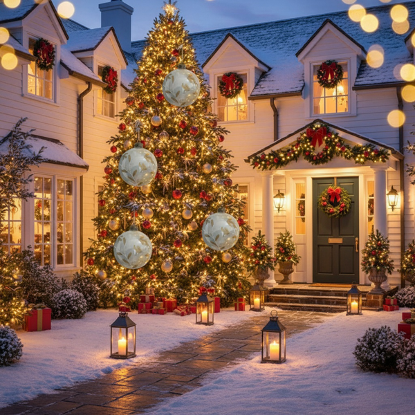 6件套3.9英寸圣诞玻璃球装饰品，用于节日树派对圣诞饰品的悬挂装饰FBA发货-17